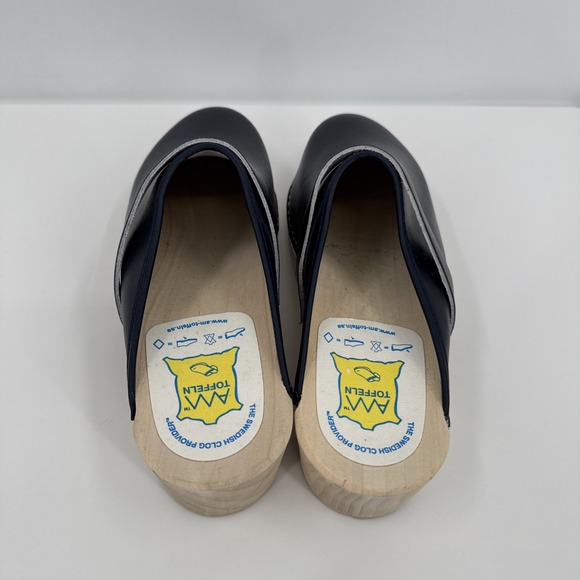 AM-Toffeln Swedish Style Clogs in Navy (100) Wooden Footbed 42 11 W 9 M New - Picture 4 of 11